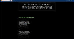 Desktop Screenshot of greatourjoyasnowwegather.blogspot.com