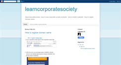 Desktop Screenshot of learncorporatesociety.blogspot.com