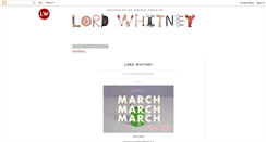 Desktop Screenshot of lordwhitney.blogspot.com