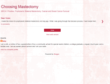 Tablet Screenshot of choosingmastectomy.blogspot.com