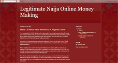 Desktop Screenshot of legitimatenaijaonlinemoneymaking.blogspot.com