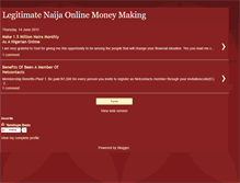 Tablet Screenshot of legitimatenaijaonlinemoneymaking.blogspot.com