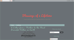 Desktop Screenshot of blessingsofalifetime.blogspot.com