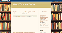 Desktop Screenshot of mattyventuresonline.blogspot.com