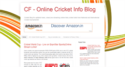 Desktop Screenshot of cricket-fan-india.blogspot.com