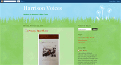 Desktop Screenshot of harrisonvoices.blogspot.com