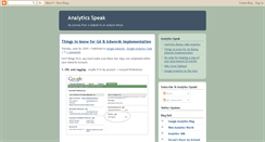 Desktop Screenshot of analyticsspeak.blogspot.com