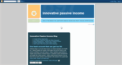 Desktop Screenshot of innovativepassiveincome.blogspot.com