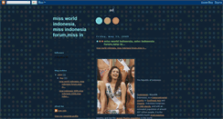 Desktop Screenshot of miss-world-indonesia.blogspot.com