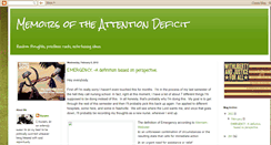 Desktop Screenshot of memoirsoftheattentiondeficit.blogspot.com