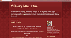 Desktop Screenshot of mulberrylanefarmwi.blogspot.com