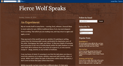 Desktop Screenshot of fiercewolfspeaks.blogspot.com