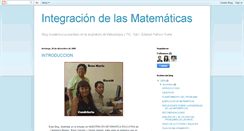 Desktop Screenshot of integraciondelasmatematicas.blogspot.com