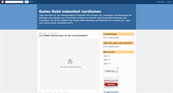 Desktop Screenshot of gutes-geld-nebenbei-verdienen.blogspot.com