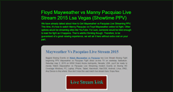 Desktop Screenshot of livestreamfloydmayweather.blogspot.com