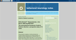 Desktop Screenshot of behavioralneurologynotes.blogspot.com