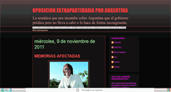 Desktop Screenshot of oposicionextrapartidariaporargentina.blogspot.com