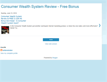 Tablet Screenshot of consumerwealthsystemreview-bonus-scam.blogspot.com