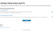 Tablet Screenshot of muftifatwa.blogspot.com