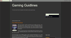 Desktop Screenshot of gaming-guidlines.blogspot.com