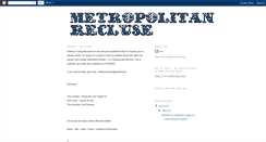Desktop Screenshot of metropolitanrecluse.blogspot.com