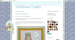 Desktop Screenshot of littlebearcrafts.blogspot.com