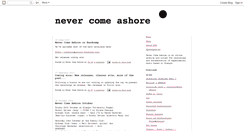 Desktop Screenshot of nevercomeashore.blogspot.com