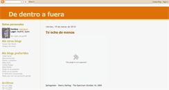 Desktop Screenshot of dedentroafuera.blogspot.com