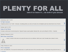 Tablet Screenshot of plenty-for-all.blogspot.com