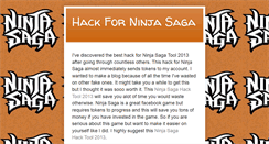Desktop Screenshot of hackforninjasaga.blogspot.com