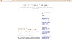 Desktop Screenshot of life-settlement-broker.blogspot.com