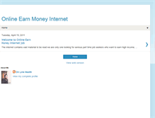 Tablet Screenshot of onlineearnmoneyinternet.blogspot.com