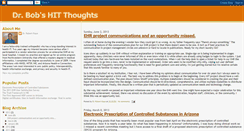 Desktop Screenshot of drbobhitthoughts.blogspot.com