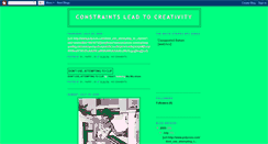 Desktop Screenshot of constraintsleadtocreativity.blogspot.com