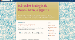 Desktop Screenshot of independentreading-balancedliteracy.blogspot.com