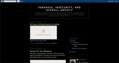 Desktop Screenshot of paranoiainsecurityandoverallanxiety.blogspot.com