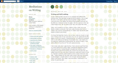 Desktop Screenshot of meditationsonwriting.blogspot.com