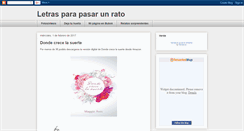 Desktop Screenshot of letrasparapasarunrato.blogspot.com