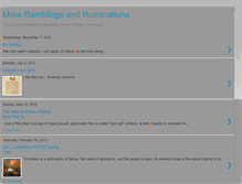 Tablet Screenshot of moreramblingsandruminations.blogspot.com