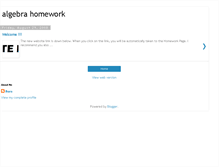 Tablet Screenshot of algebraonehomework.blogspot.com