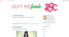 Desktop Screenshot of donttellfannie.blogspot.com