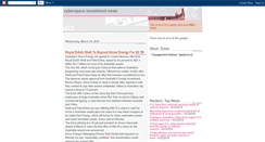 Desktop Screenshot of cyberspaceinvestmentnews.blogspot.com
