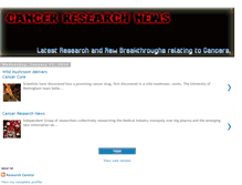 Tablet Screenshot of cancerresearchnews.blogspot.com