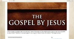 Desktop Screenshot of gospelbyjesus.blogspot.com