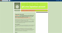 Desktop Screenshot of get-free-rapidshare.blogspot.com