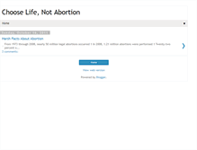 Tablet Screenshot of chooselifeandnotabortion.blogspot.com