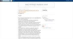 Desktop Screenshot of funnynameslist.blogspot.com